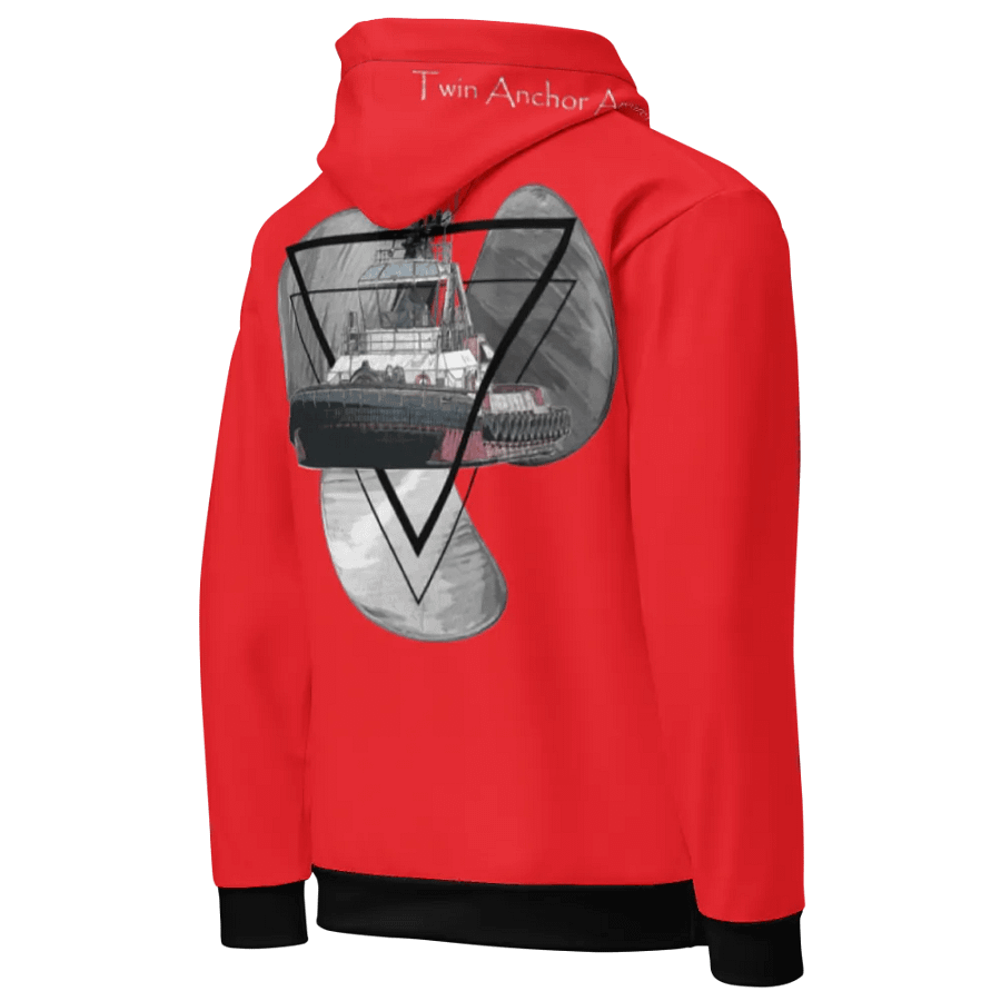 Red Three blade prop triangle Athena tug Hoodie product image (10)