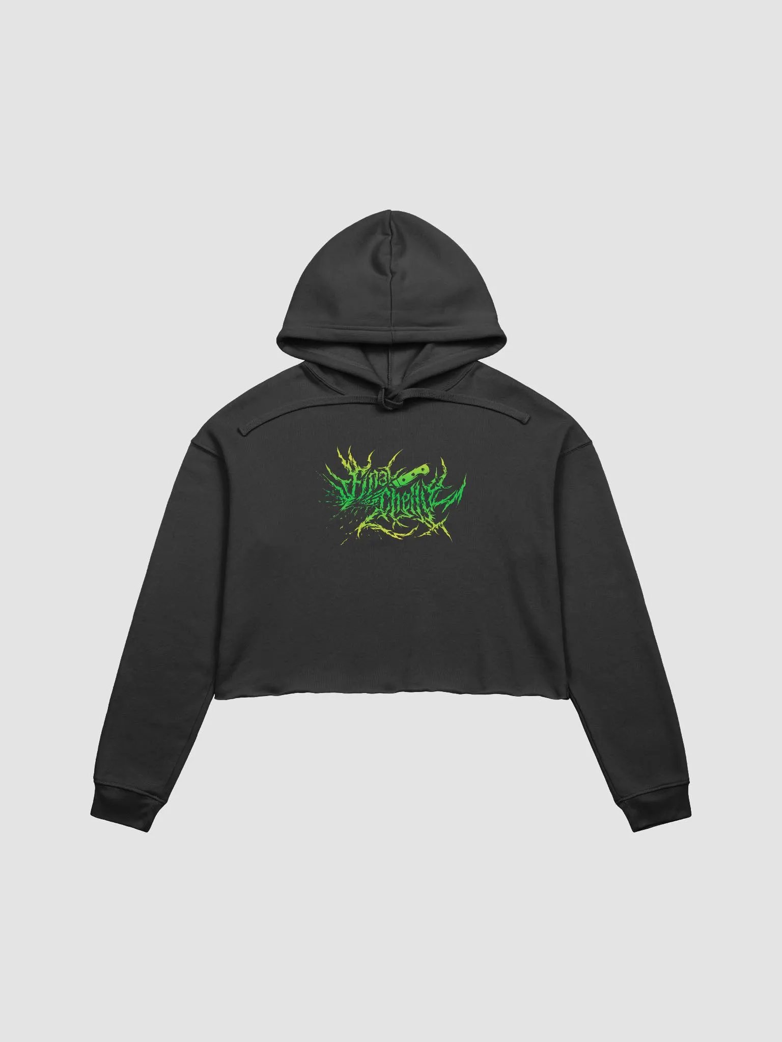 Keep It Metal Green Logo Womens Printed Crop Top Hoodie product image (1)