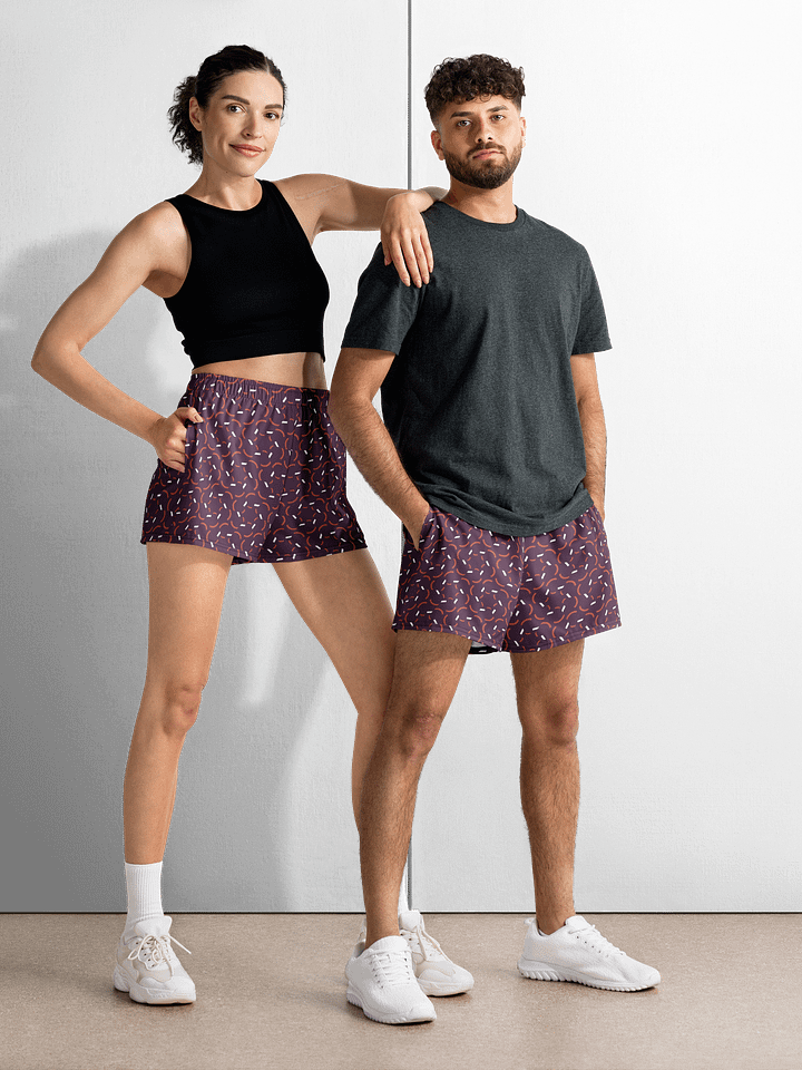 Violet Flux Geometric Print Athletic Shorts product image (1)