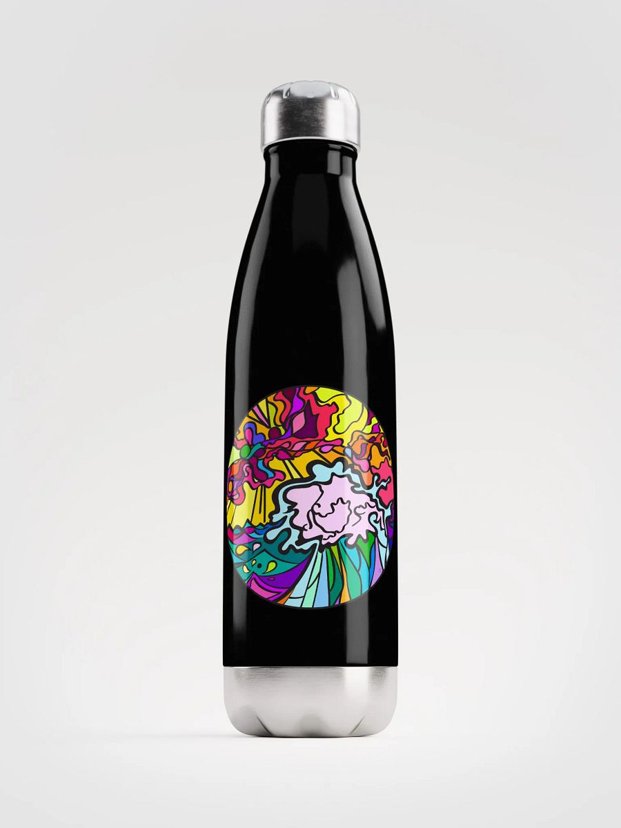 Vibrant Stained Glass Water Bottle - Wave at Sunset product image (2)