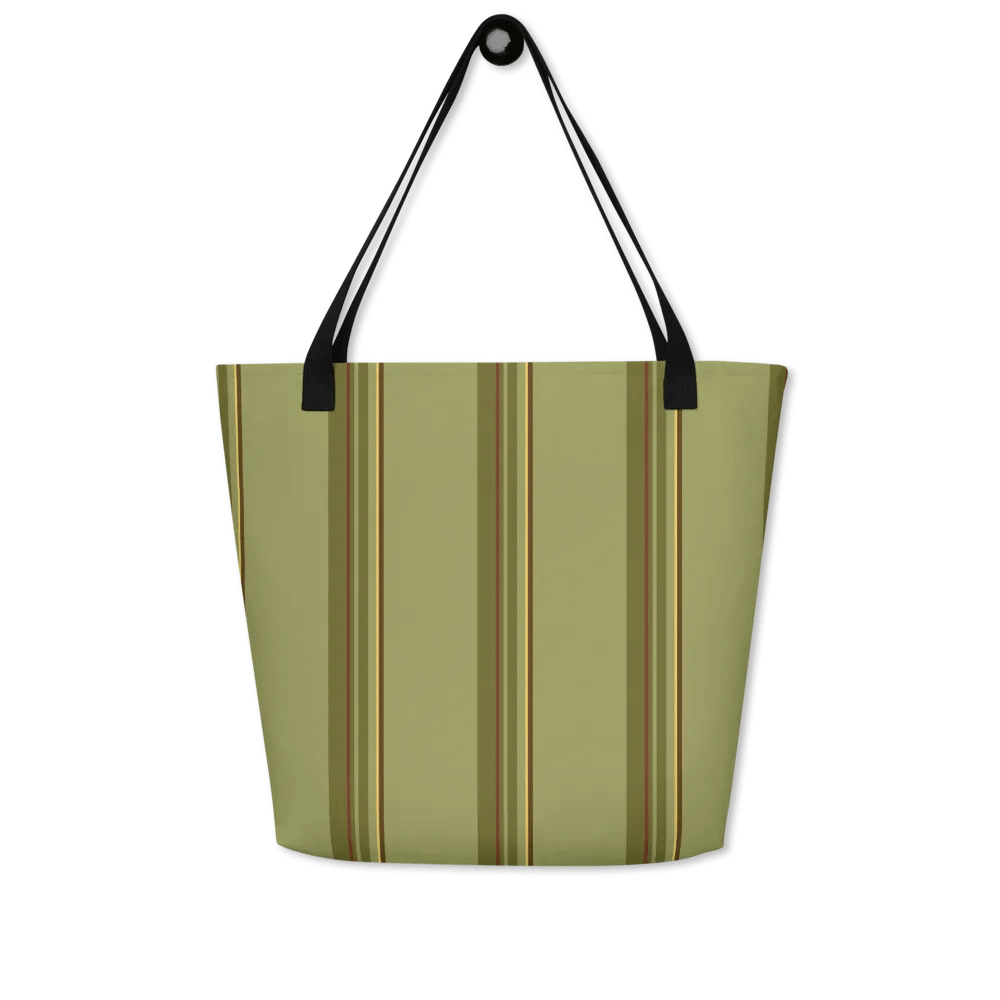 Simple Green Stripes on Large Tote Bag product image (1)