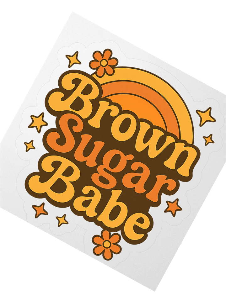 Brown Sugar Babe Retro Kiss Cut Stickers product image (6)