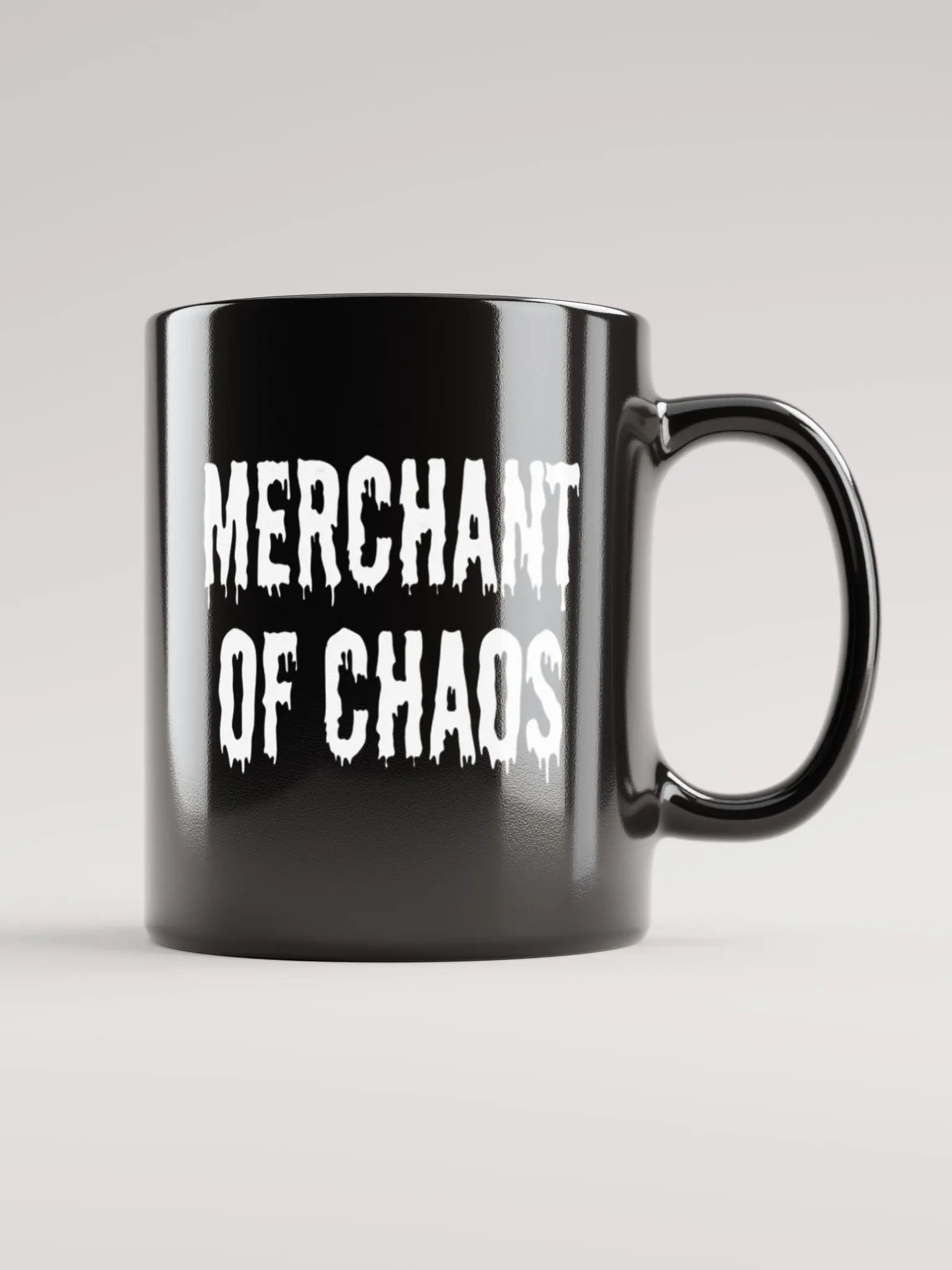 Merchant of Chaos Mug - Black, white lettering product image (6)