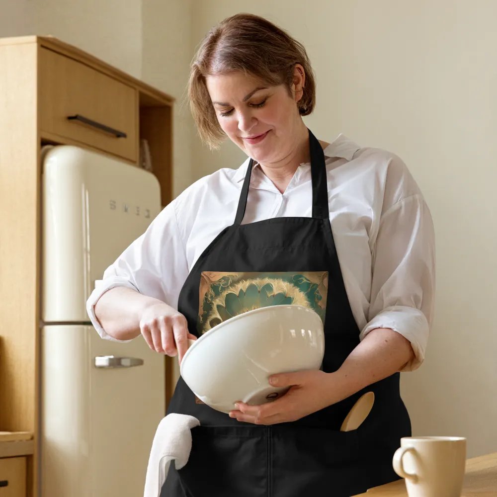 Art Nouveau Dandelion Flower Seed Head In Gold Organic Cotton Apron product image (11)