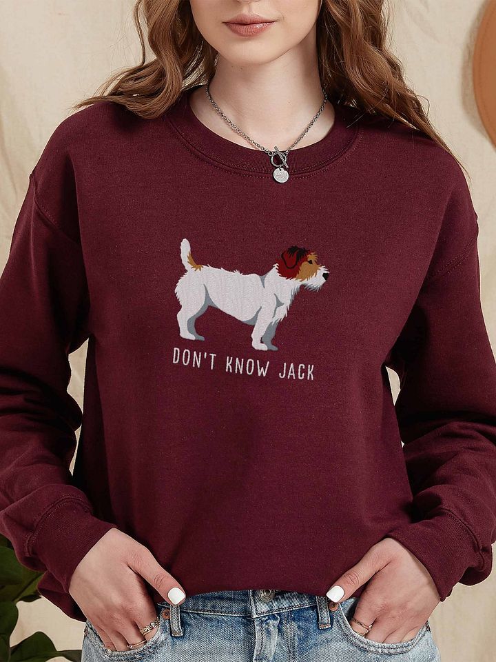 Don't Know Jack Sweatshirt (Embroidered) of a Jack Russell Terrier(Rough Coat, Tricolor) product image (2)