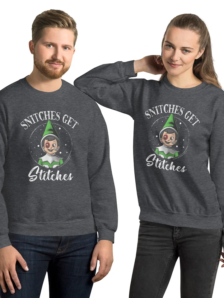 Holiday - Snitches Get Stitches - Green Elf Christmas sweatshirt product image (1)