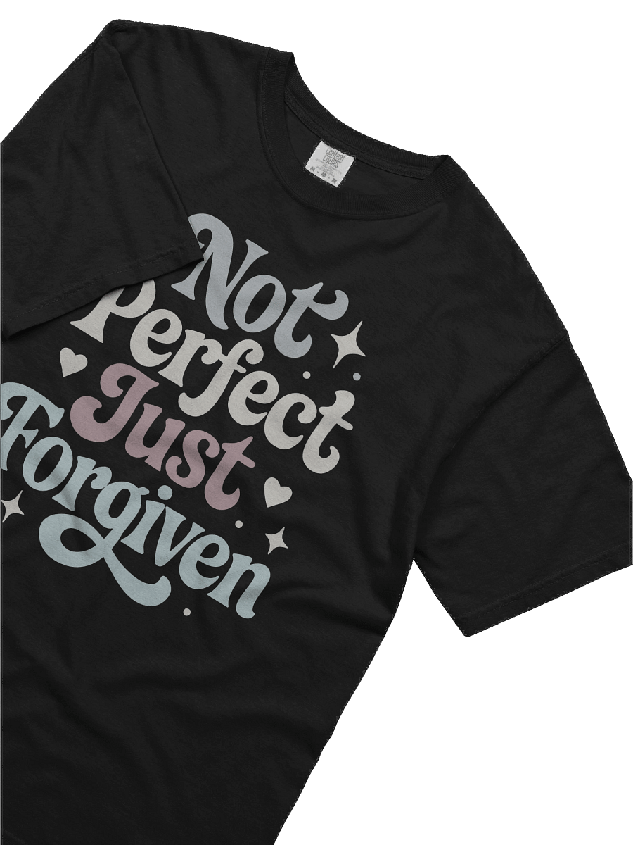Not Perfect Just Forgiven Retro Christian Message on Comfort Colors 1717 Heavyweight Tee product image (3)
