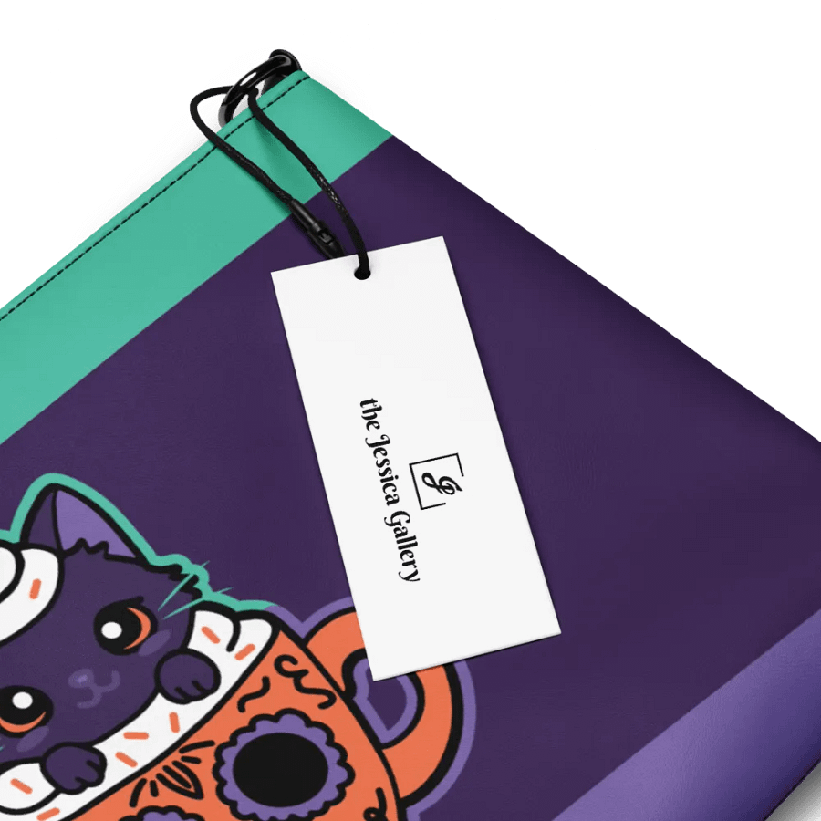 Sugar Skull Kitten Mug Flip-Sided Faux Leather Crossbody Bag product image (5)