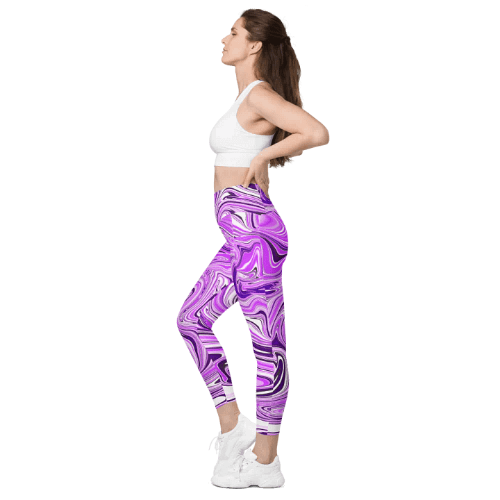 Leggings with Pockets - Purple Digital Fluid Art product image (1)