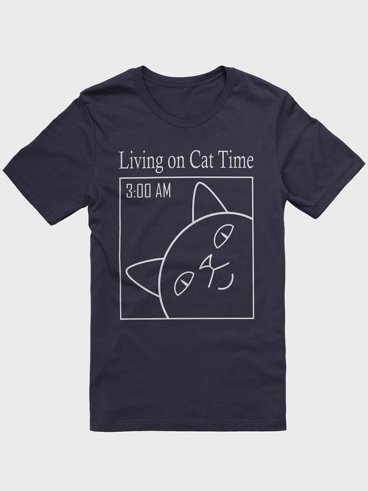 Living on Cat Time (White Print) - Unisex Adult Super Soft Lightweight T-shirt product image (1)
