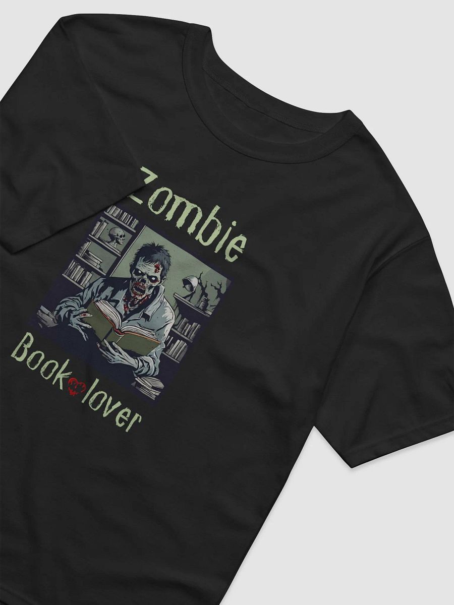 Zombie Book Lover Black Relaxed T-shirt product image (4)