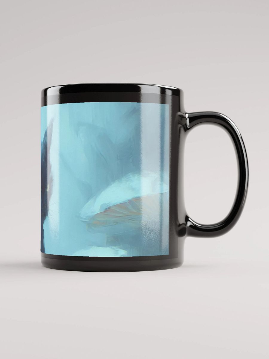 Mystical Feline Dream Black Glossy Mug product image (2)