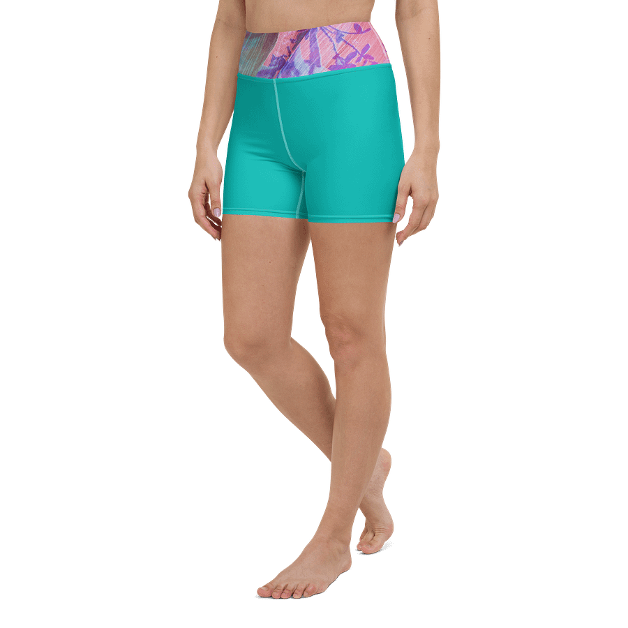 Paradise Breeze Iris Blue Flow Yoga Shorts product image (5)