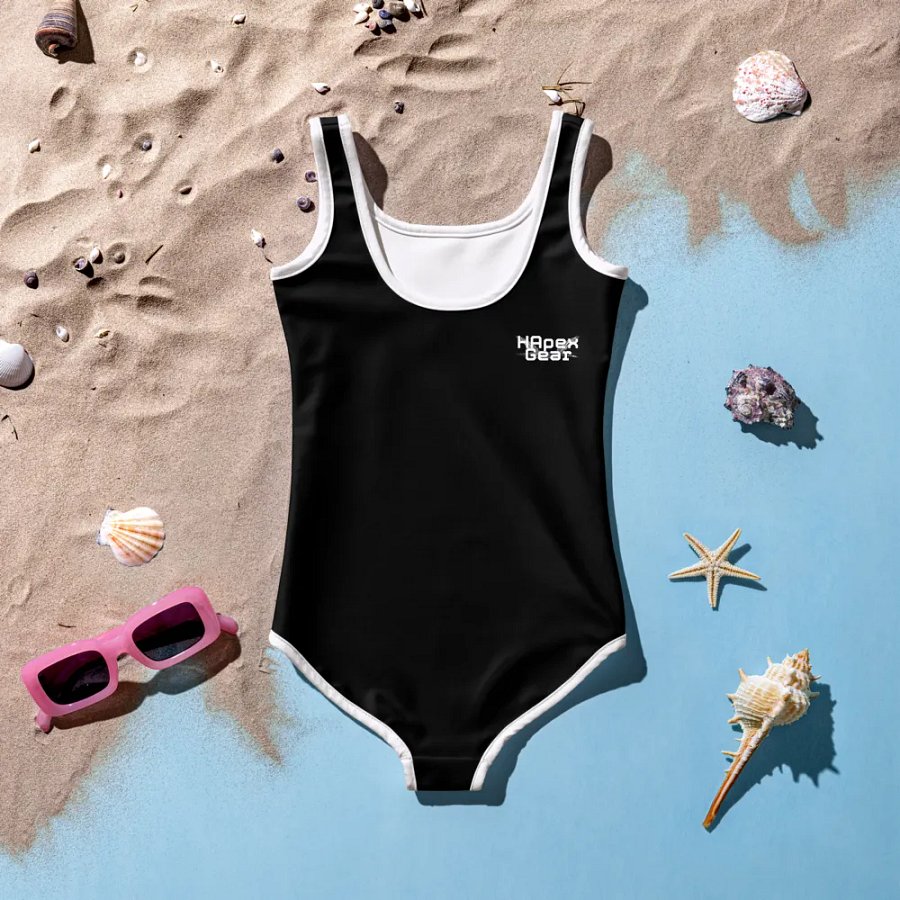 White HApex Gear White Logo Cancer Awareness Orange Ribbon. Black Kids Swimsuit product image (12)