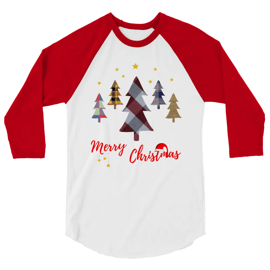 Happy Holidays in Christmas Fine Jersey Raglan Tee product image (56)
