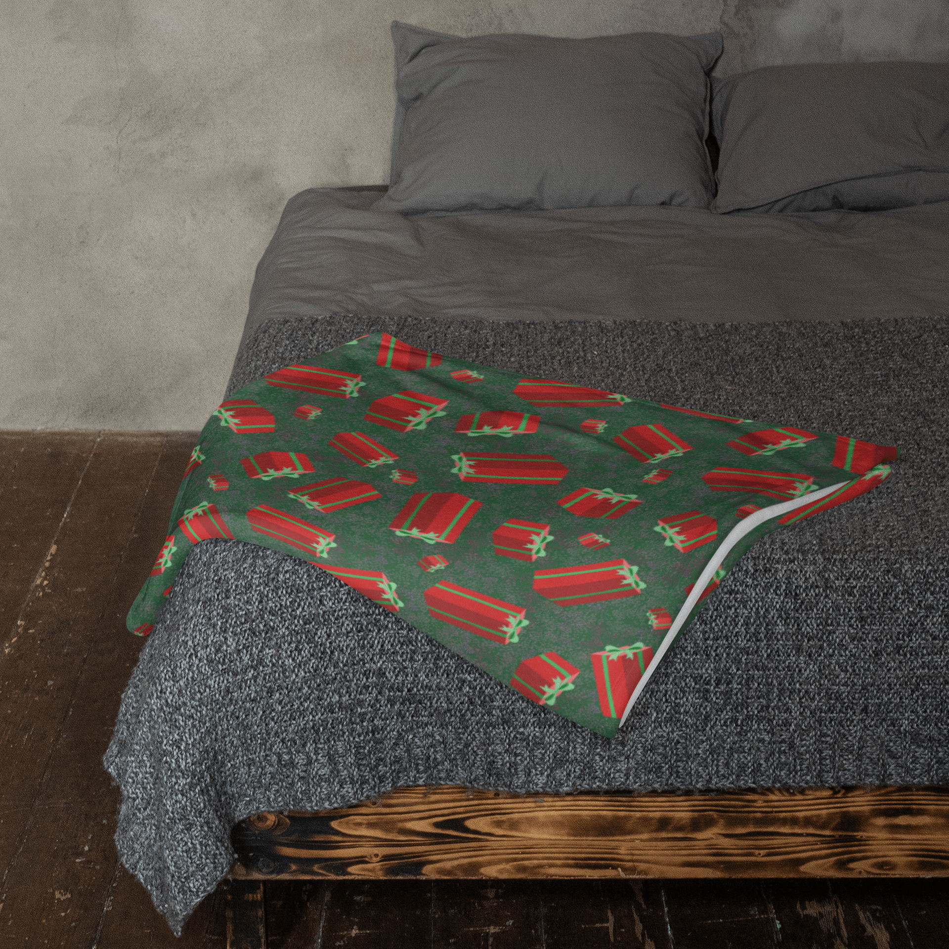 Floating Red Christmas Presents Throw Blanket product image (8)