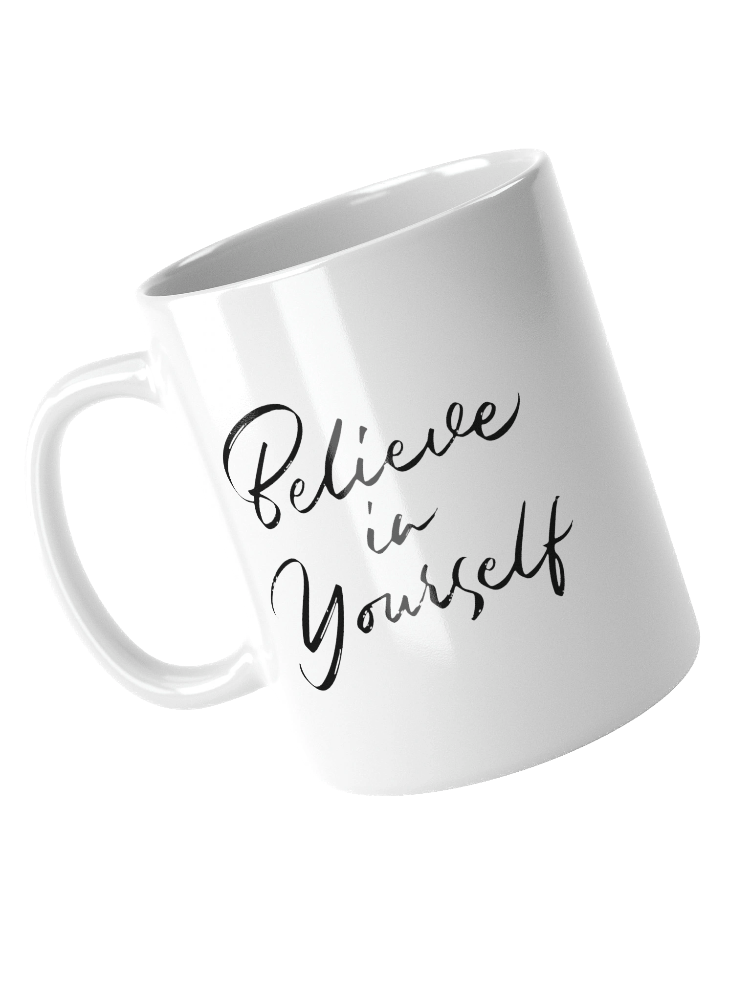 Believe in Yourself Inspirational Quote White Glossy Mug product image (4)