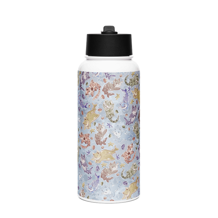 CATSHARK - water bottle with a straw lid product image (1)