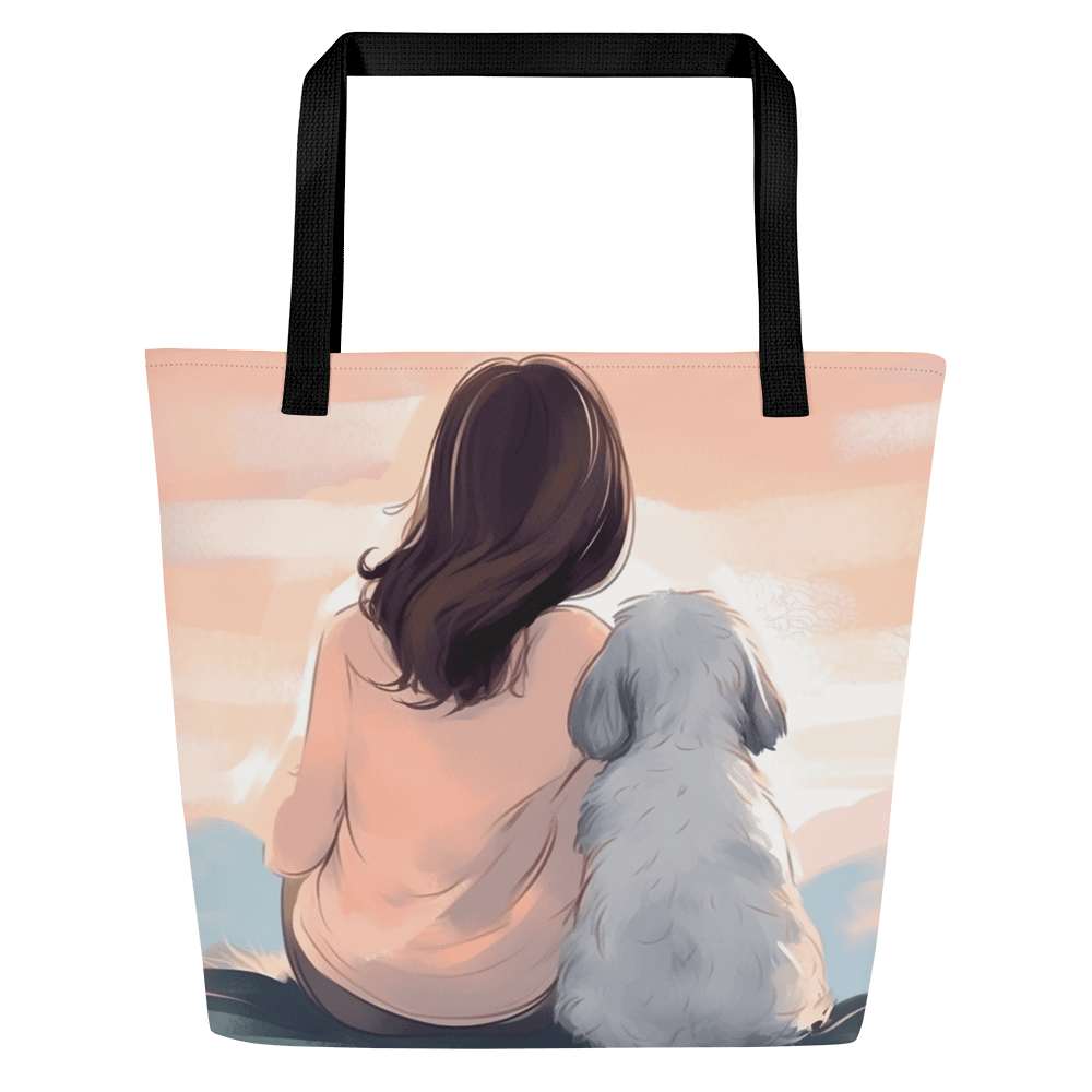 Girl and Her White Dog Watercolor Art product image (1)