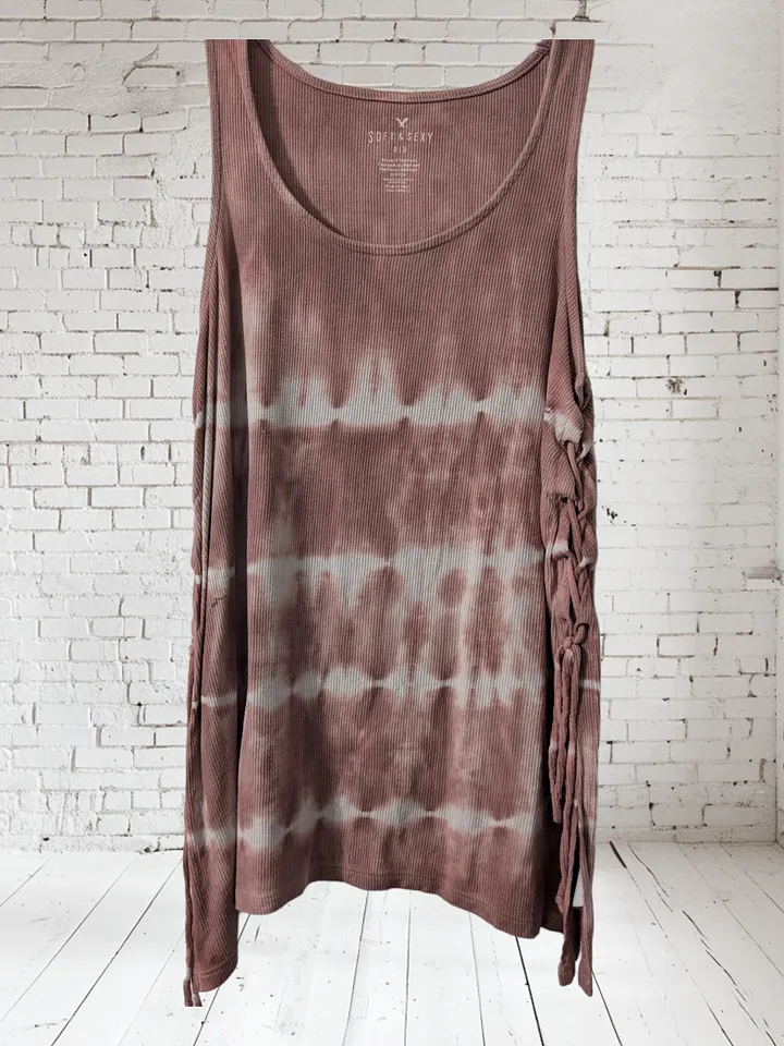 S Tie Dyed Tank with Lace Up Sides product image (1)