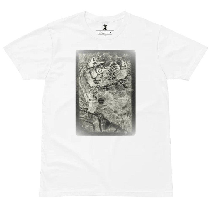 Nashīnasu - 2 Tiger In Love Drawing White T-Shirt product image (2)