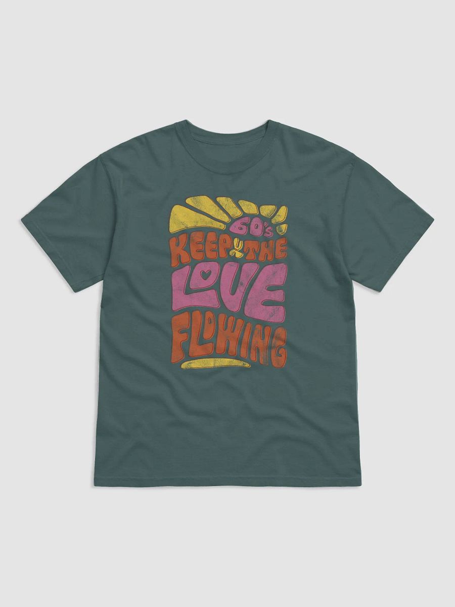 Keep the Love Flowing | Trippy Hippie Groovy Text | Boho-Retro Style 60's Disco T-Shirt product image (2)