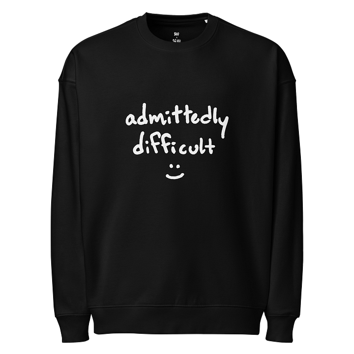 admittedly difficult (white) eco oversized crewneck product image (1)