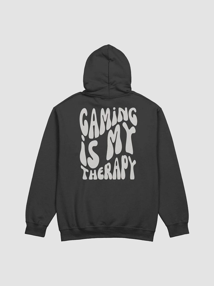 Gaming Is My Therapy with Controller Smiley Classic Hoodie (White) product image (2)