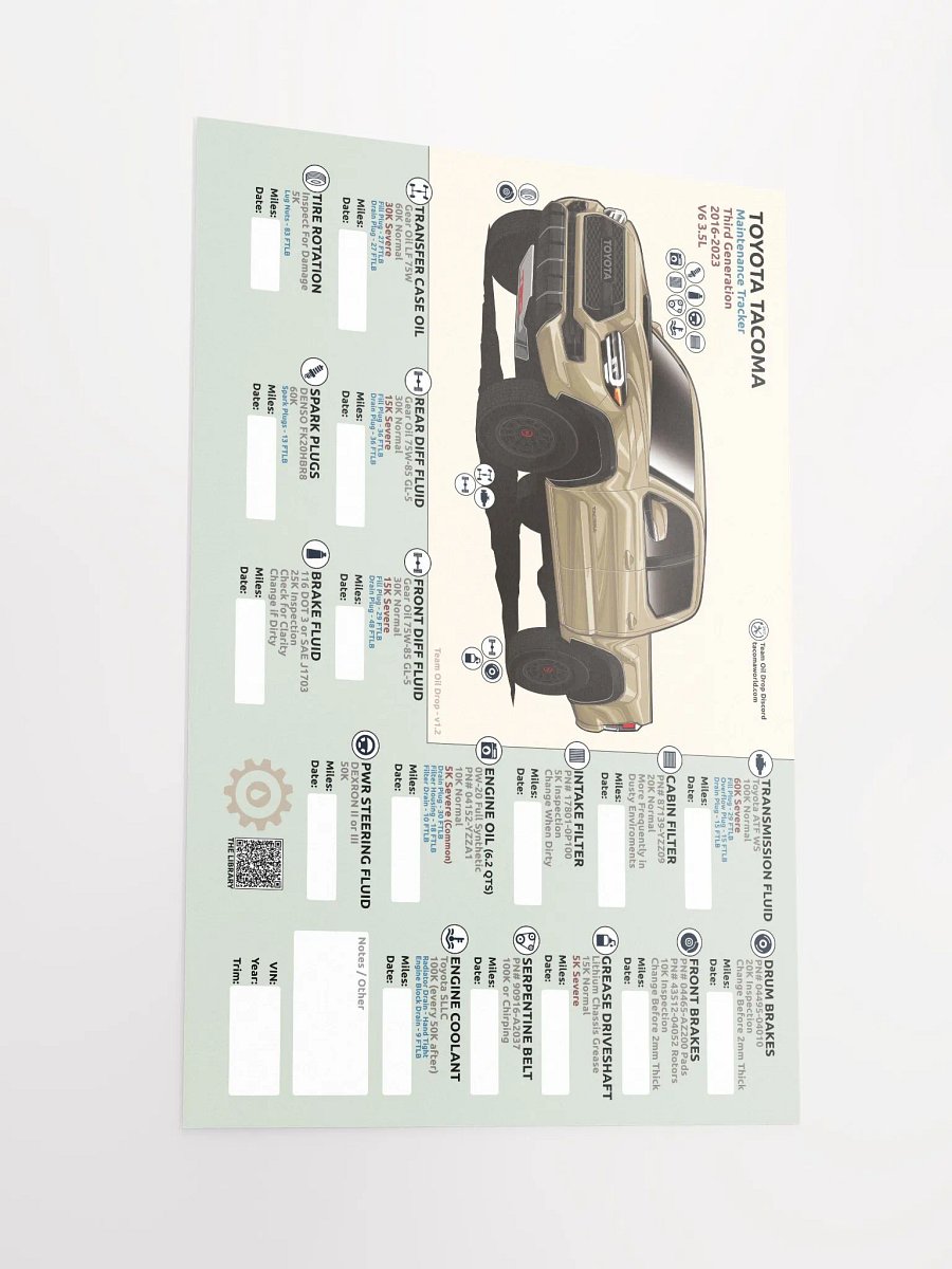 3RD GEN MAINTENANCE TRACKER V1.2 - Sand product image (3)