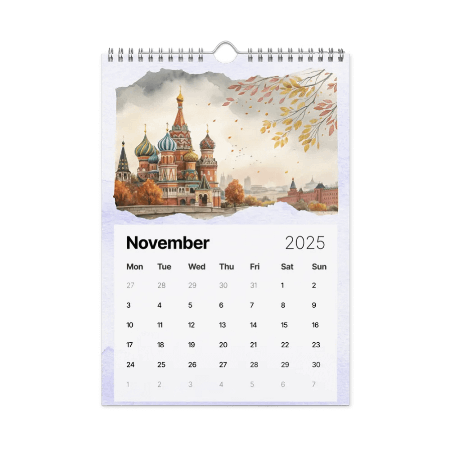 WORLD CAPITALS WATERCOLOR WALL CALENDAR 2025 product image (11)