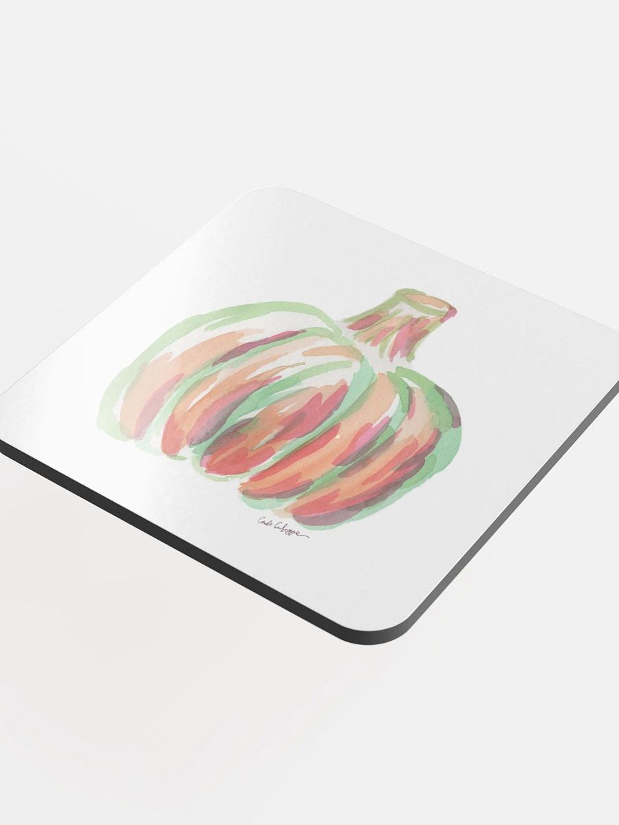 Watercolor Pumpkin Glossed Cork Coaster product image (4)