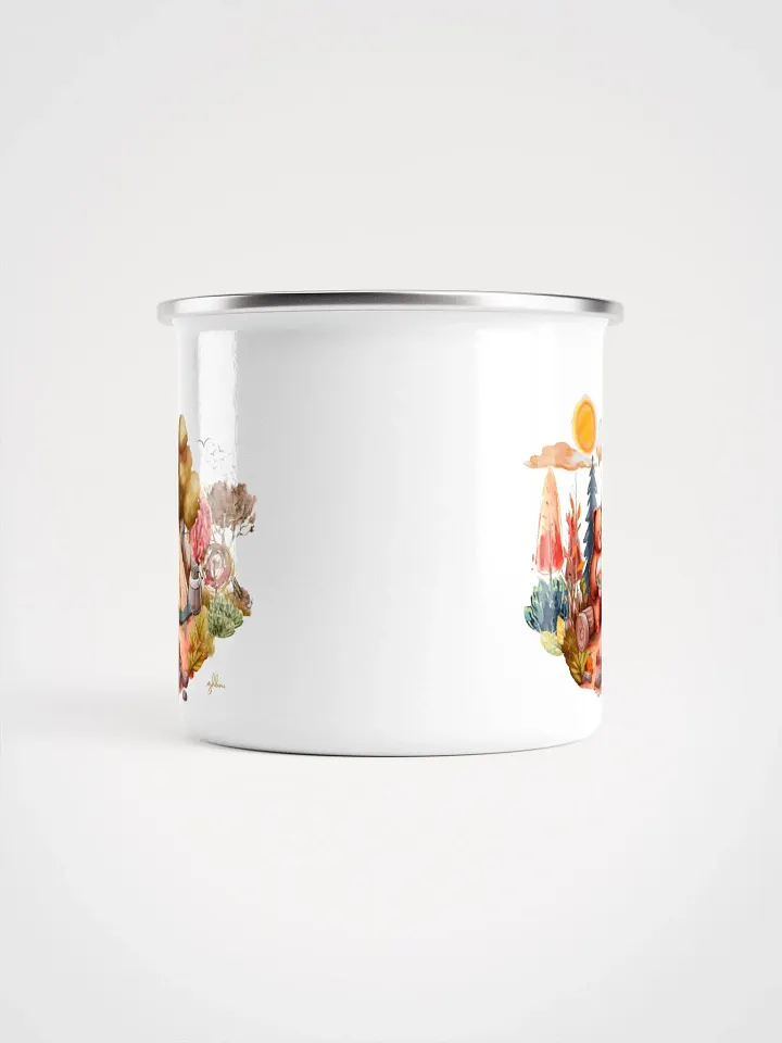 Minimalist Camping Bear Enamel Mug | Adventure-Inspired Drinkware product image (2)