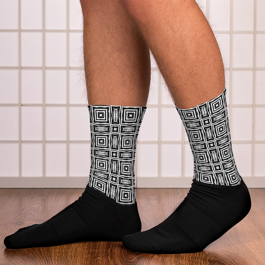 Abstract Monochrome Repeating Pattern Unisex Socks product image (17)