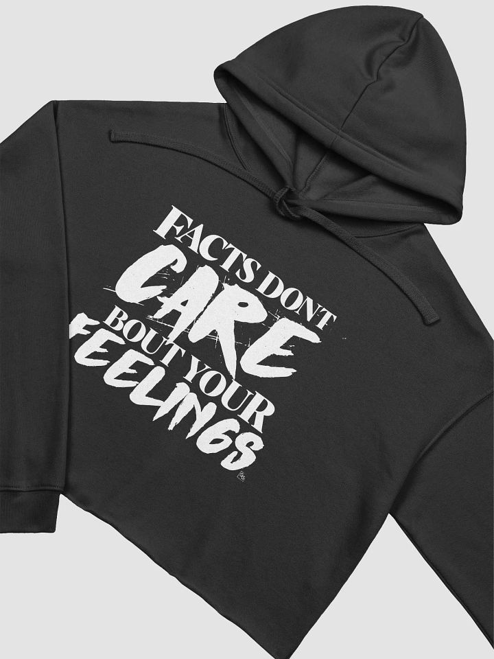 Facts Don't Care Bout Your Feelings Crop Hoodie (White Text) product image (1)