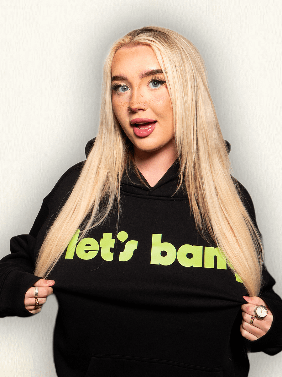 let's bang. black/green, oversized hoodie product image (1)