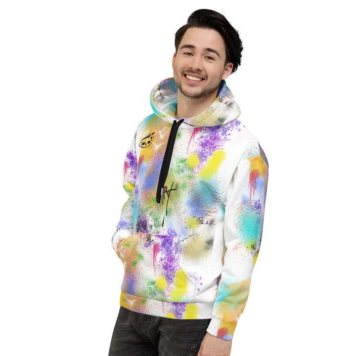 Splatter-Wear #4 All-Over-Print Unisex Hoodie/White product image (1)