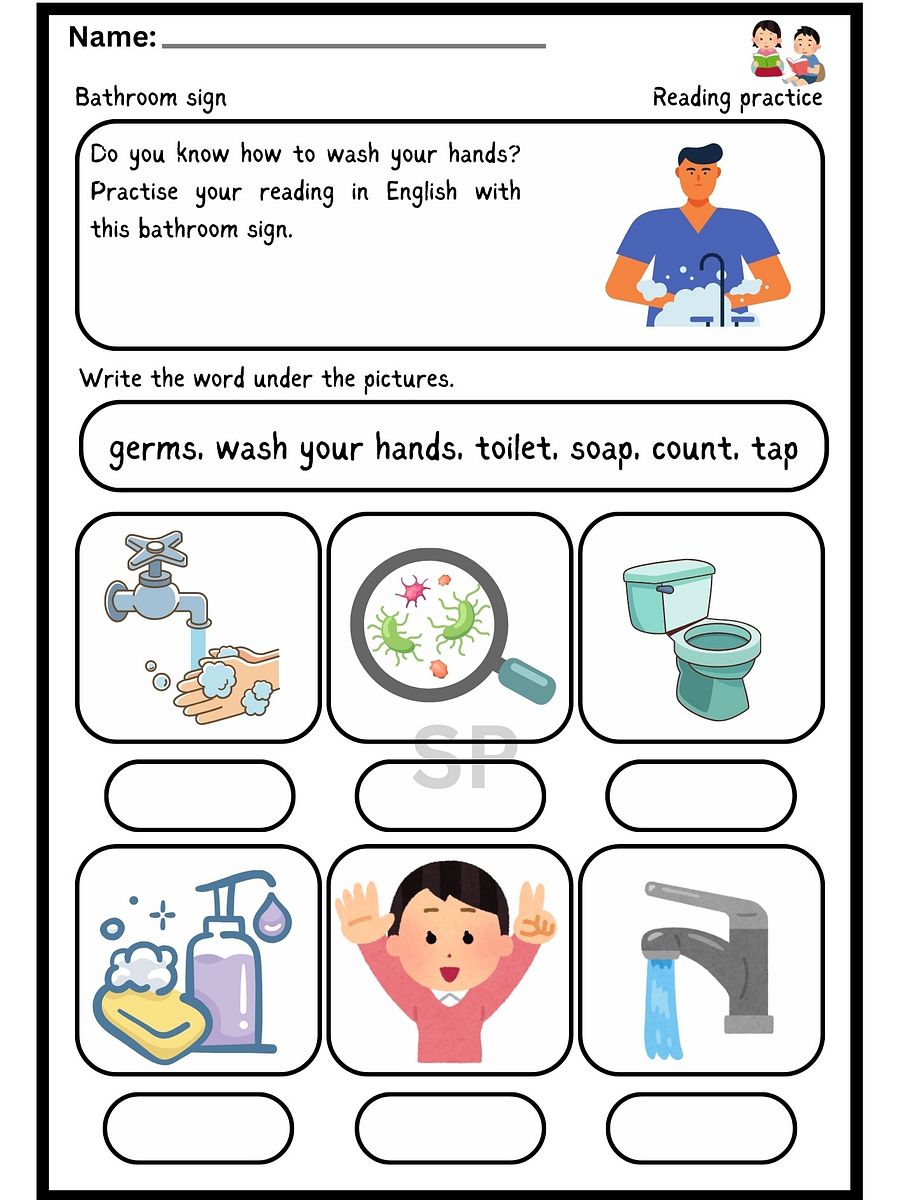 Bathroom Sign Reading Comprehension Practice Test product image (2)