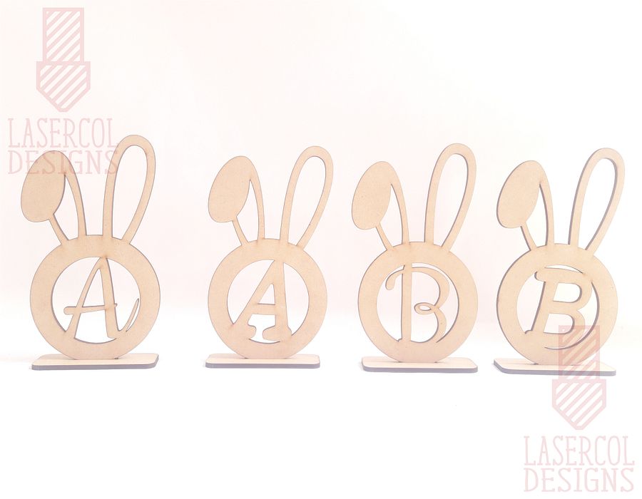 Easter Bunny Monogram with Stand - Laser Cut Files product image (4)