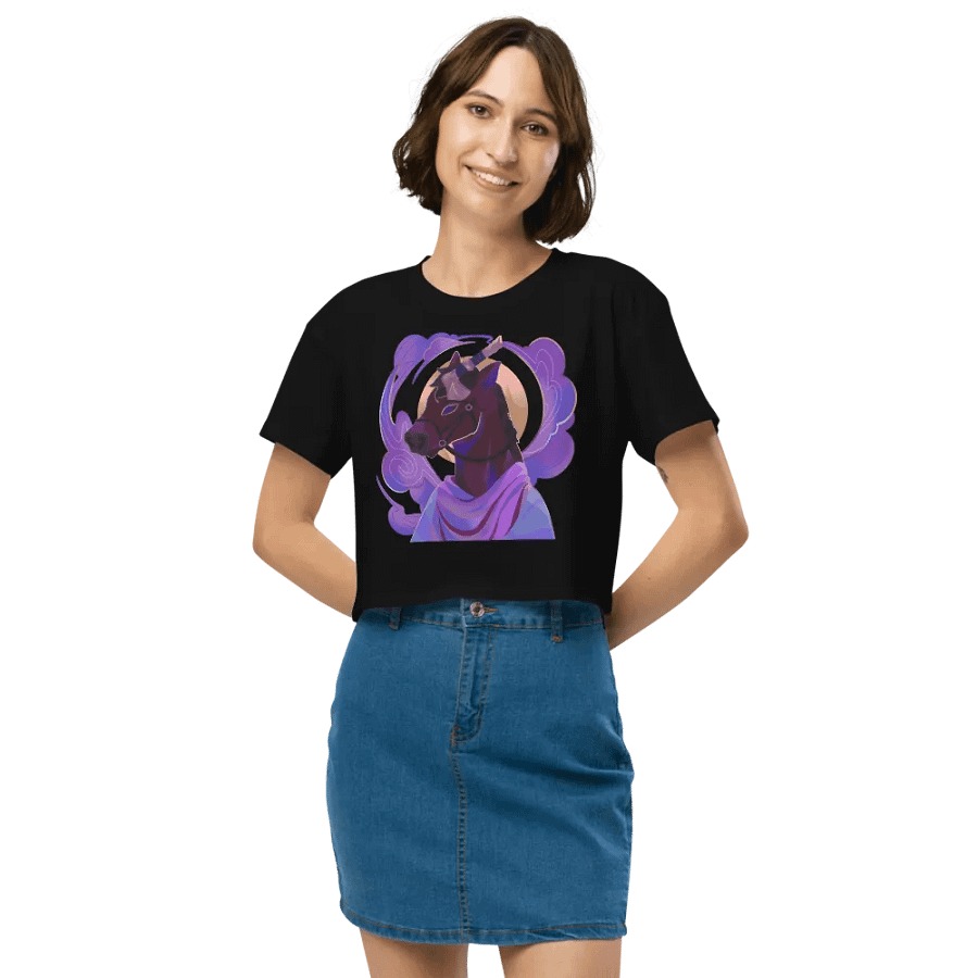 LIMITED - Women's Crop-Top Axe Horse T-Shirt product image (4)