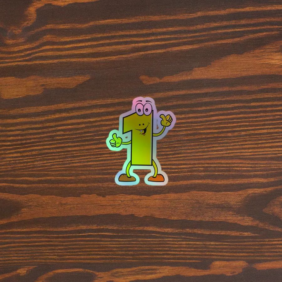 Number 1 Thumbs-Up Holographic Sticker product image (5)