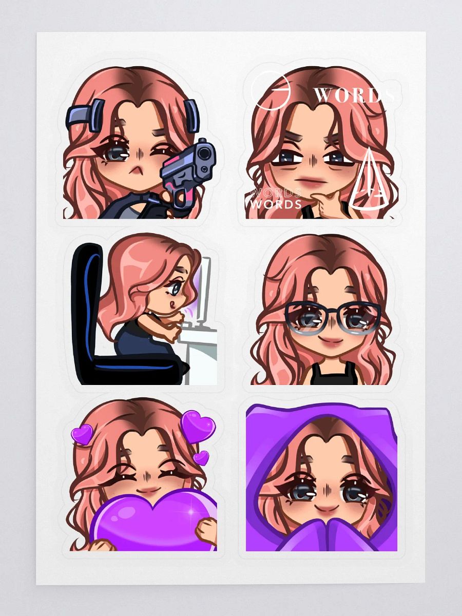 Baby Pink Emote Sticker Sheet product image (4)