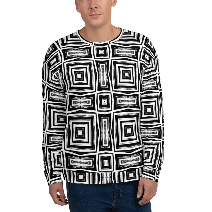 Abstract Monochrome Repeating Pattern Unisex All Over Print Sweatshirt product image (7)