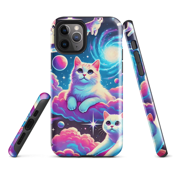 Cosmic Cat Adventure iPhone Tough Case - Galactic Feline Fantasy product image (2)
