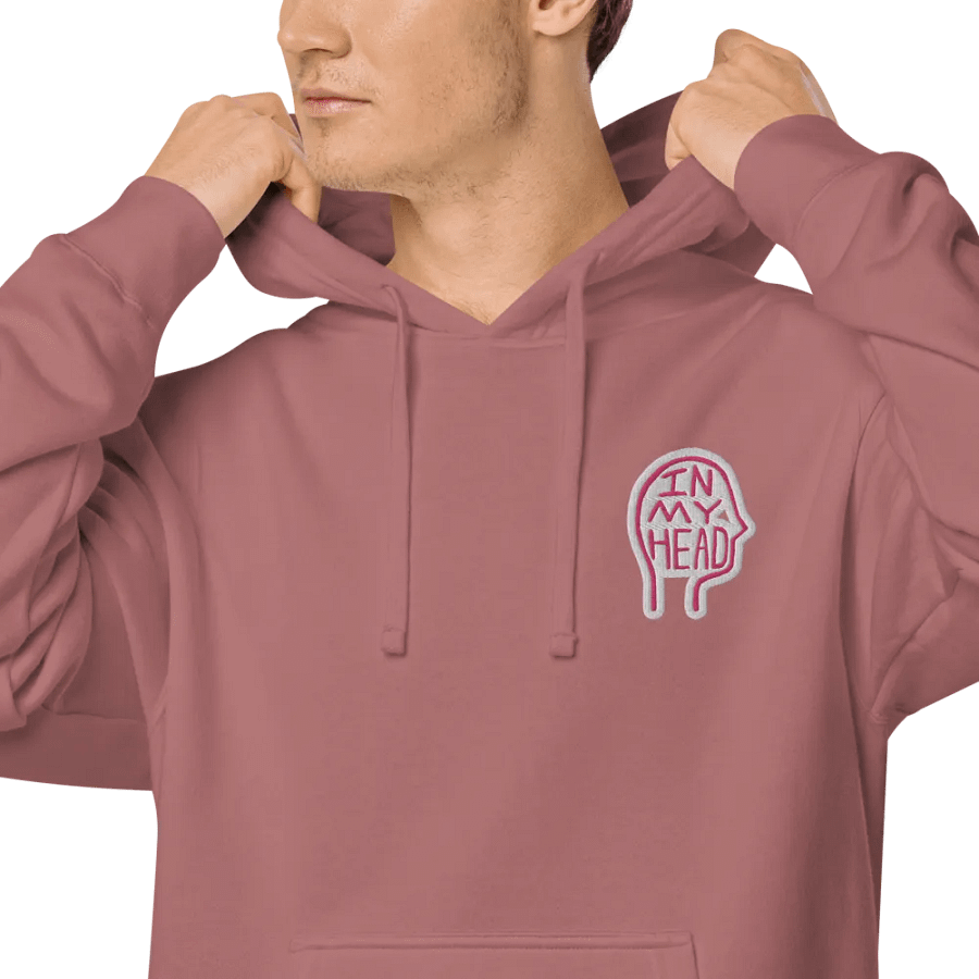 In My Head (L.C. pink bubble design) embroidered pigment hoodie product image (7)