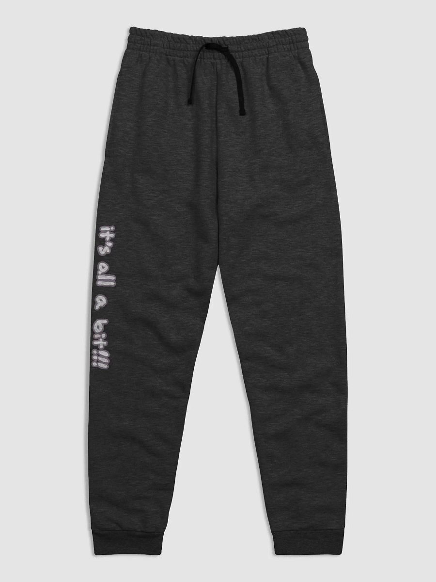 “It’s all a bit!!!” (long-lined design, #8D778F) unisex joggers product image (11)