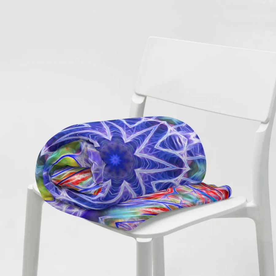 Blue Red Kaleidoscope Throw Blanket product image (19)