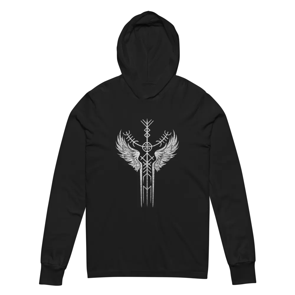 The Valkyrie Stave Hooded Long Sleeve Tee (grunge print) product image (2)