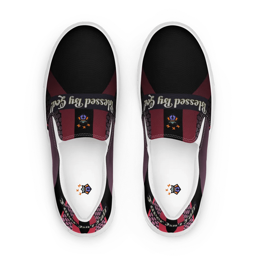 BBG Diamond Cross Black and Purple Men's Slip Ons product image (1)
