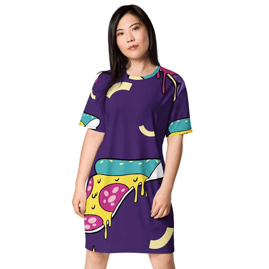 Whimsical Pizza Party T-Shirt Dress product image (1)