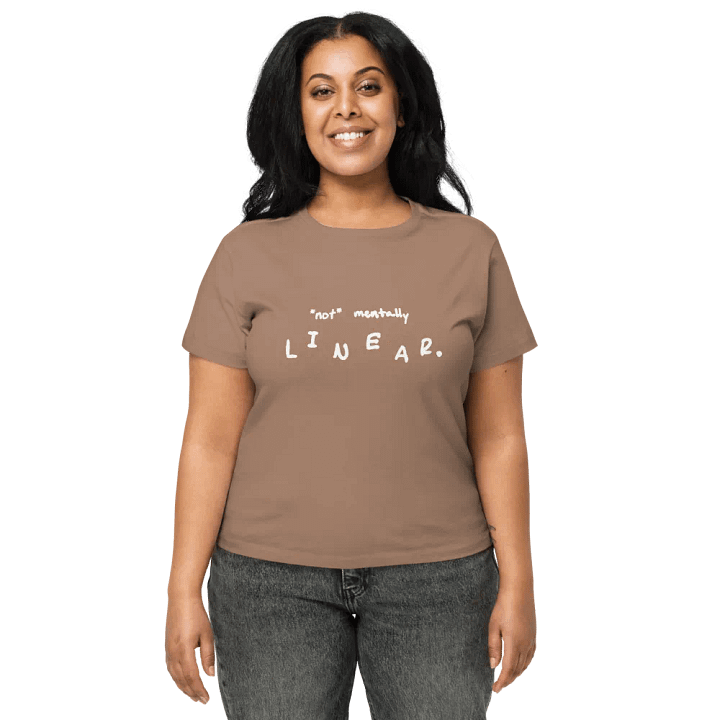 *not* mentally linear. (white) printed waist-length tee product image (2)